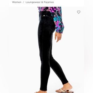 NWT Lilly Pulitzer Myria Velour Onyx Black legging tights leggings pant pants